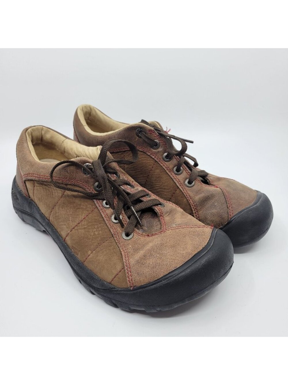 Keen Presidio Shoes Womens sz 8 Brown Leather Hiking Outdoor Comfort Low Top